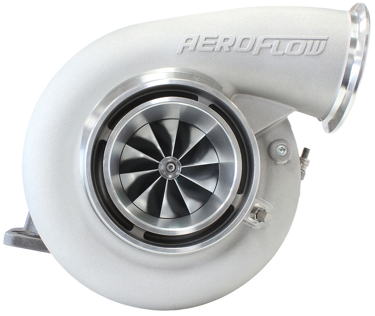 BOOSTED 7975 T4 1.15 Turbocharger 1450HP, Natural Cast Finish   External Wastegate, T4 Inlet Flange, V-Band Exhaust Flange