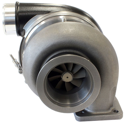 BOOSTED 7375 T4 1.25 Turbocharger 1200HP, Hi Temp Black Finish   External Wastegate, T4 Inlet Flange, V-Band Exhaust Flange
