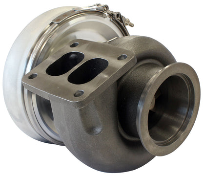 BOOSTED 7375 T4 1.25 Turbocharger 1200HP, Natural Cast Finish   External Wastegate, T4 Inlet Flange, V-Band Exhaust Flange