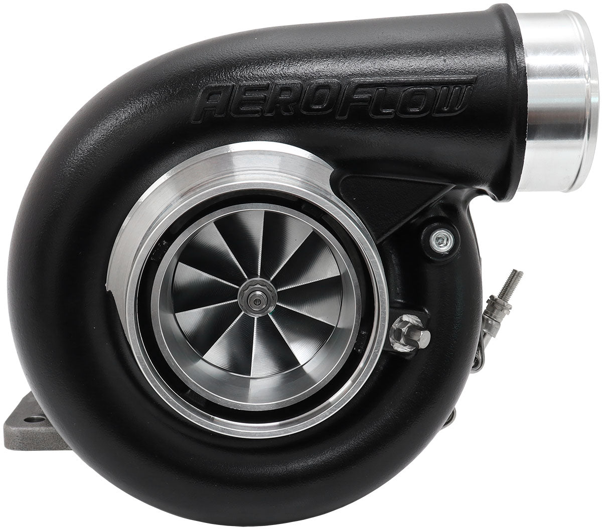 BOOSTED 7375 T4 1.01 Turbocharger 1200HP, Hi Temp Black Finish   External Wastegate, T4 Inlet Flange, V-Band Exhaust Flange