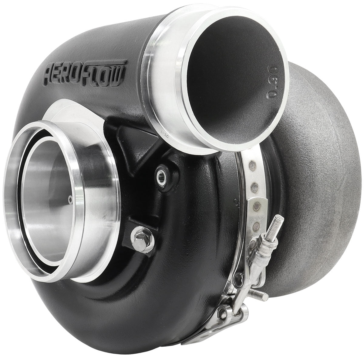 BOOSTED 7375 T4 1.01 Turbocharger 1200HP, Hi Temp Black Finish   External Wastegate, T4 Inlet Flange, V-Band Exhaust Flange