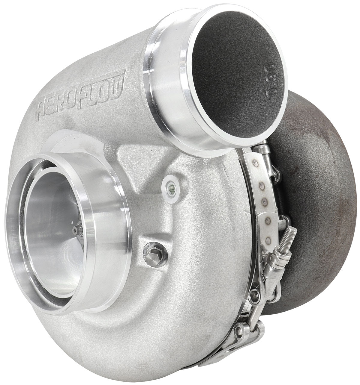BOOSTED 7375 T4 1.01 Turbocharger 1200HP, Natural Cast Finish   External Wastegate, T4 Inlet Flange, V-Band Exhaust Flange
