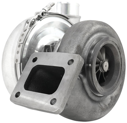 BOOSTED 7375 T4 1.01 Turbocharger 1200HP, Natural Cast Finish   External Wastegate, T4 Inlet Flange, V-Band Exhaust Flange