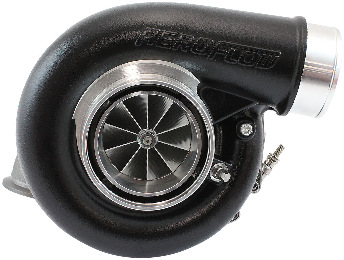 BOOSTED 7375 Dual V-Band 0.85 Turbocharger 1200HP, Hi Temp Black Finish   External Wastegate, V-Band Inlet & Exhaust Flanges