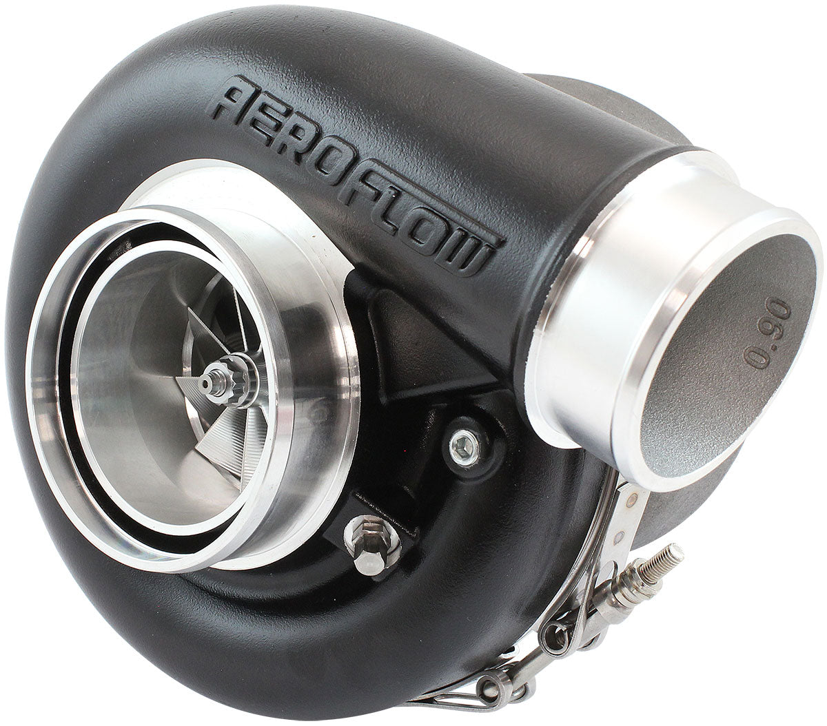 BOOSTED 7375 Dual V-Band 0.85 Turbocharger 1200HP, Hi Temp Black Finish   External Wastegate, V-Band Inlet & Exhaust Flanges