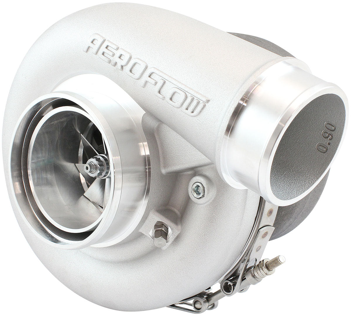 BOOSTED 7375 Dual V-Band 0.85 Turbocharger 1200HP, Natural Cast Finish   External Wastegate, V-Band Inlet & Exhaust Flanges