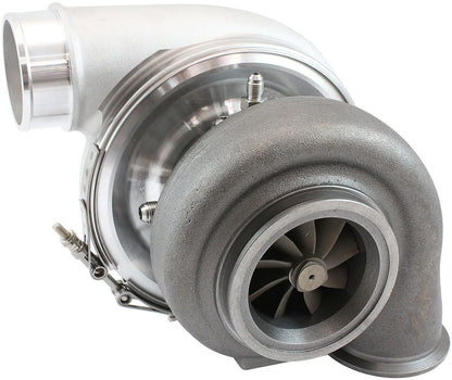 BOOSTED 7375 Dual V-Band 0.85 Turbocharger 1200HP, Natural Cast Finish   External Wastegate, V-Band Inlet & Exhaust Flanges