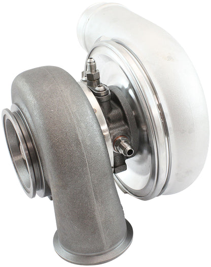BOOSTED 7375 Dual V-Band 0.85 Turbocharger 1200HP, Natural Cast Finish   External Wastegate, V-Band Inlet & Exhaust Flanges