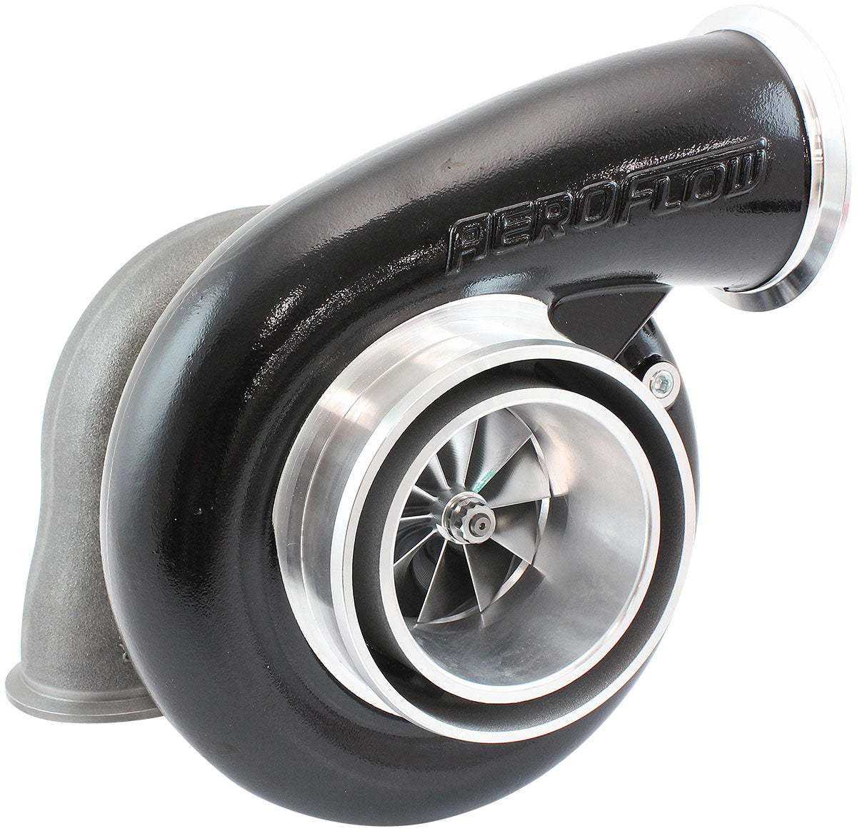 BOOSTED 7975 Dual V-Band 0.85 Turbocharger 1450HP, Hi Temp Black Finish   External Wastegate, V-Band Inlet & Exhaust Flanges