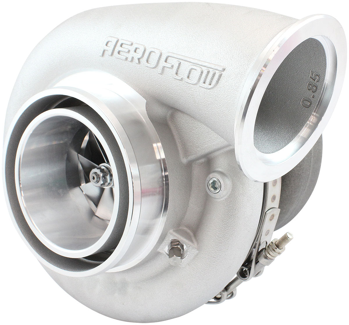 BOOSTED 7975 Dual V-Band 0.85 Turbocharger 1450HP, Natural Cast Finish   External Wastegate, V-Band Inlet & Exhaust Flanges