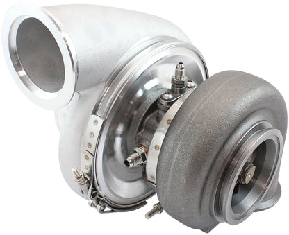 BOOSTED 7975 Dual V-Band 0.85 Turbocharger 1450HP, Natural Cast Finish   External Wastegate, V-Band Inlet & Exhaust Flanges