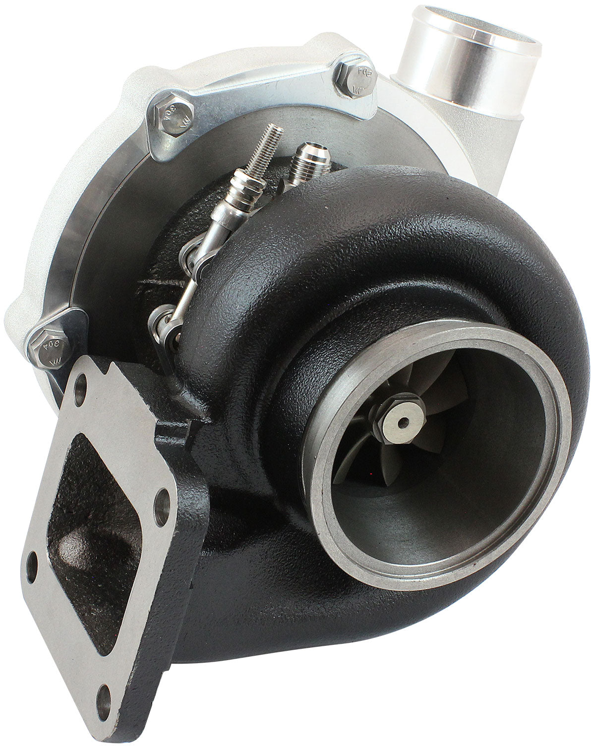 BOOSTED 6262 T4 1.01 Turbocharger 900HP, Natural Cast Finish   External Wastegate, T4 Inlet Flange, V-Band Exhaust Flange