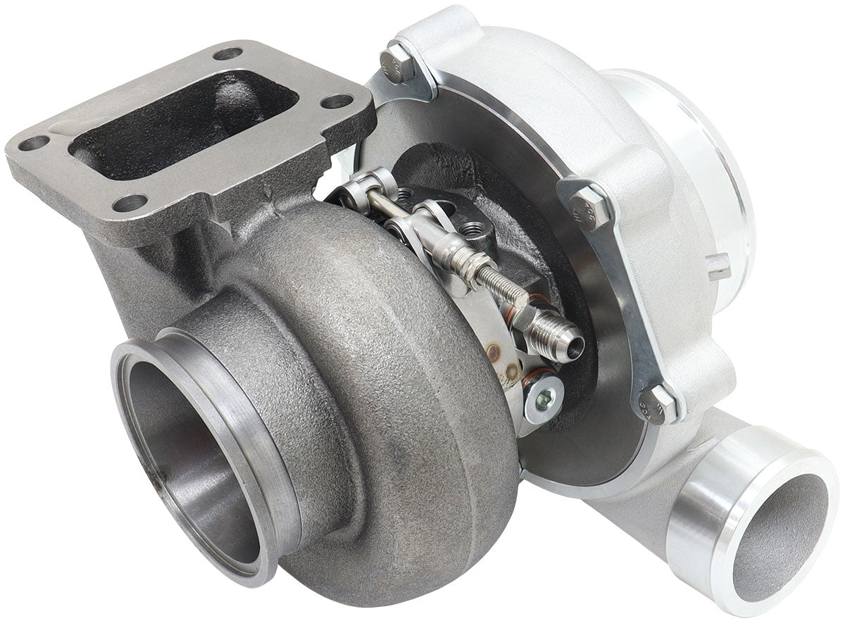 BOOSTED 6862 T4 1.00 Turbocharger 1050HP, Natural Cast Finish   External Wastegate, T4 Inlet Flange, V-Band Exhaust Flange