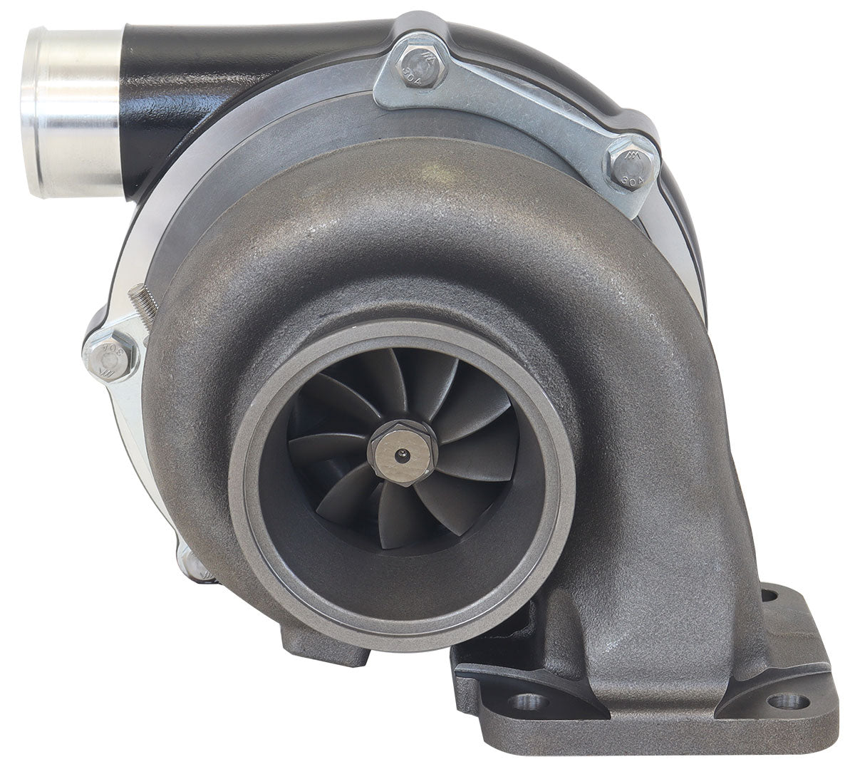 BOOSTED 6262 T4 .82 Turbocharger 900HP, Hi Temp Black Finish   External Wastegate, T4 Inlet Flange, V-Band Exhaust Flange