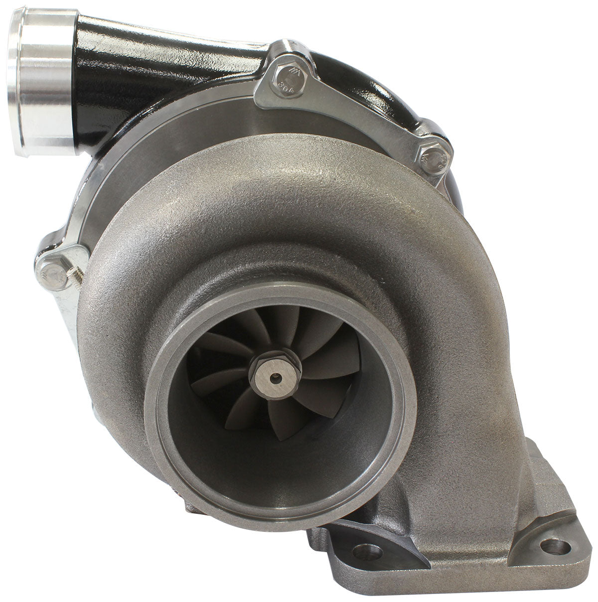 BOOSTED 6862 T4 .82 Turbocharger 1050HP, Hi Temp Black Finish   External Wastegate, T4 Inlet Flange, V-Band Exhaust Flange