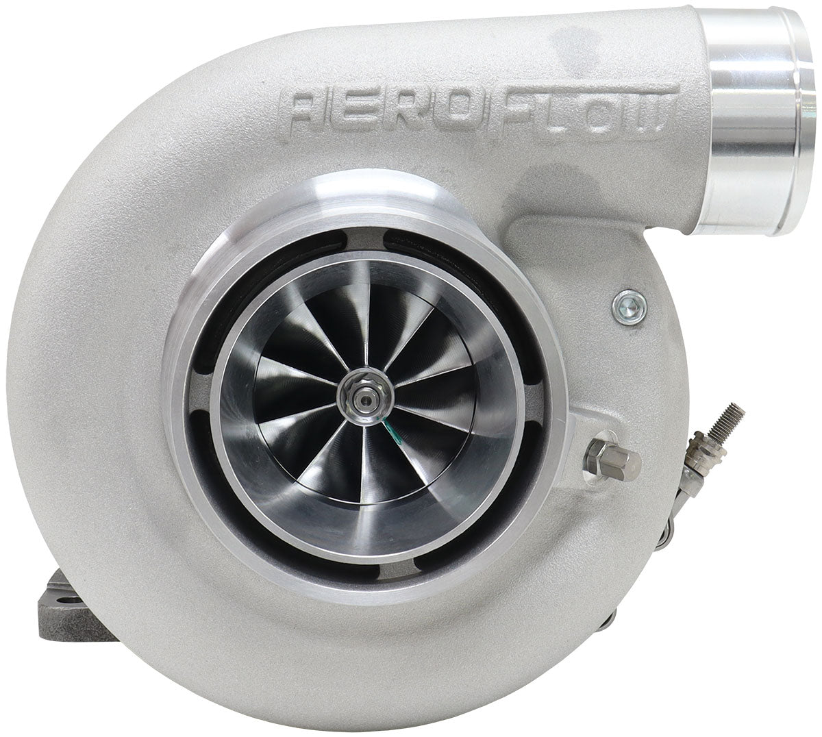 BOOSTED 6270 T4 0.85 Turbocharger 900HP, Natural Cast Finish   External Wastegate, T4 Inlet Flange, V-Band Exhaust Flange