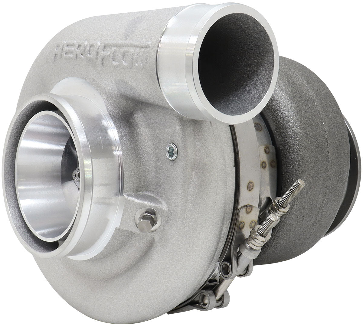 BOOSTED 6270 T4 0.85 Turbocharger 900HP, Natural Cast Finish   External Wastegate, T4 Inlet Flange, V-Band Exhaust Flange