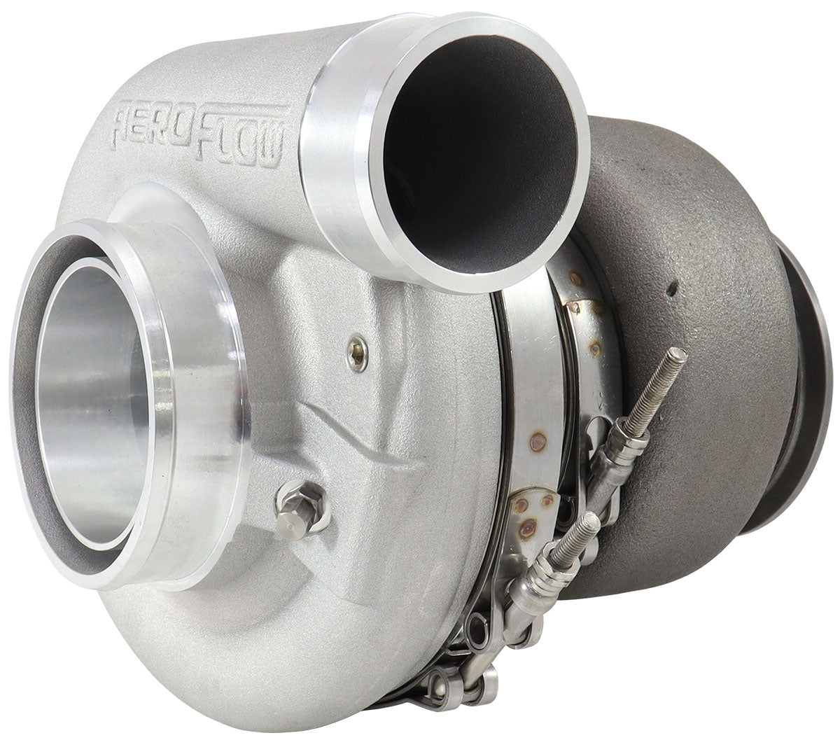 BOOSTED 7170 T4 0.85 Turbocharger 1150HP, Natural Cast Finish   External Wastegate, T4 Inlet Flange, V-Band Exhaust Flange
