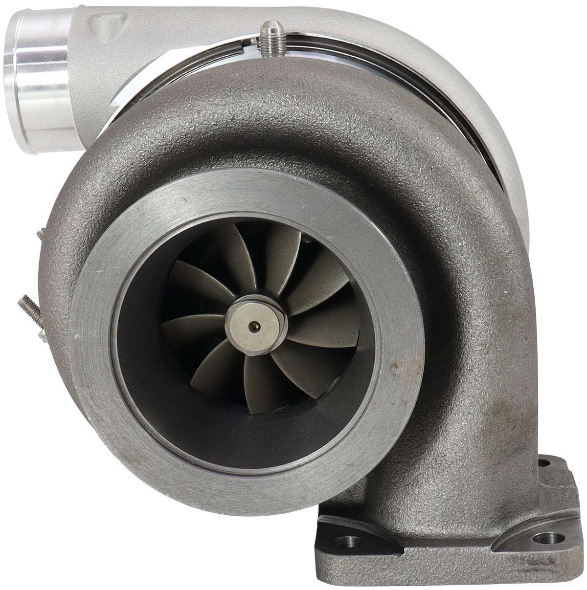 BOOSTED 7170 T4 0.85 Turbocharger 1150HP, Natural Cast Finish   External Wastegate, T4 Inlet Flange, V-Band Exhaust Flange
