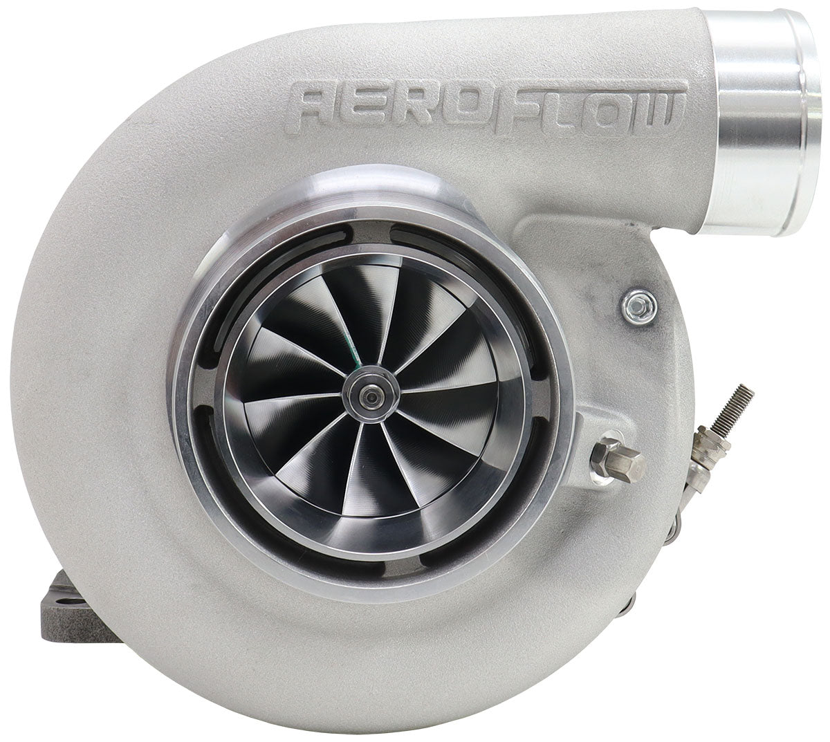 BOOSTED 7170 T4 1.06 Turbocharger 1150HP, Natural Cast Finish   External Wastegate, T4 Inlet Flange, V-Band Exhaust Flange