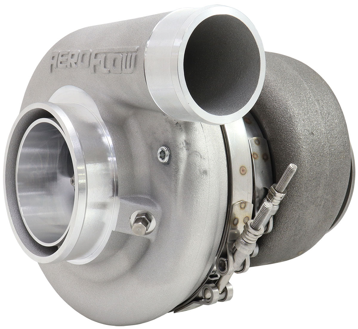 BOOSTED 7170 T4 1.06 Turbocharger 1150HP, Natural Cast Finish   External Wastegate, T4 Inlet Flange, V-Band Exhaust Flange