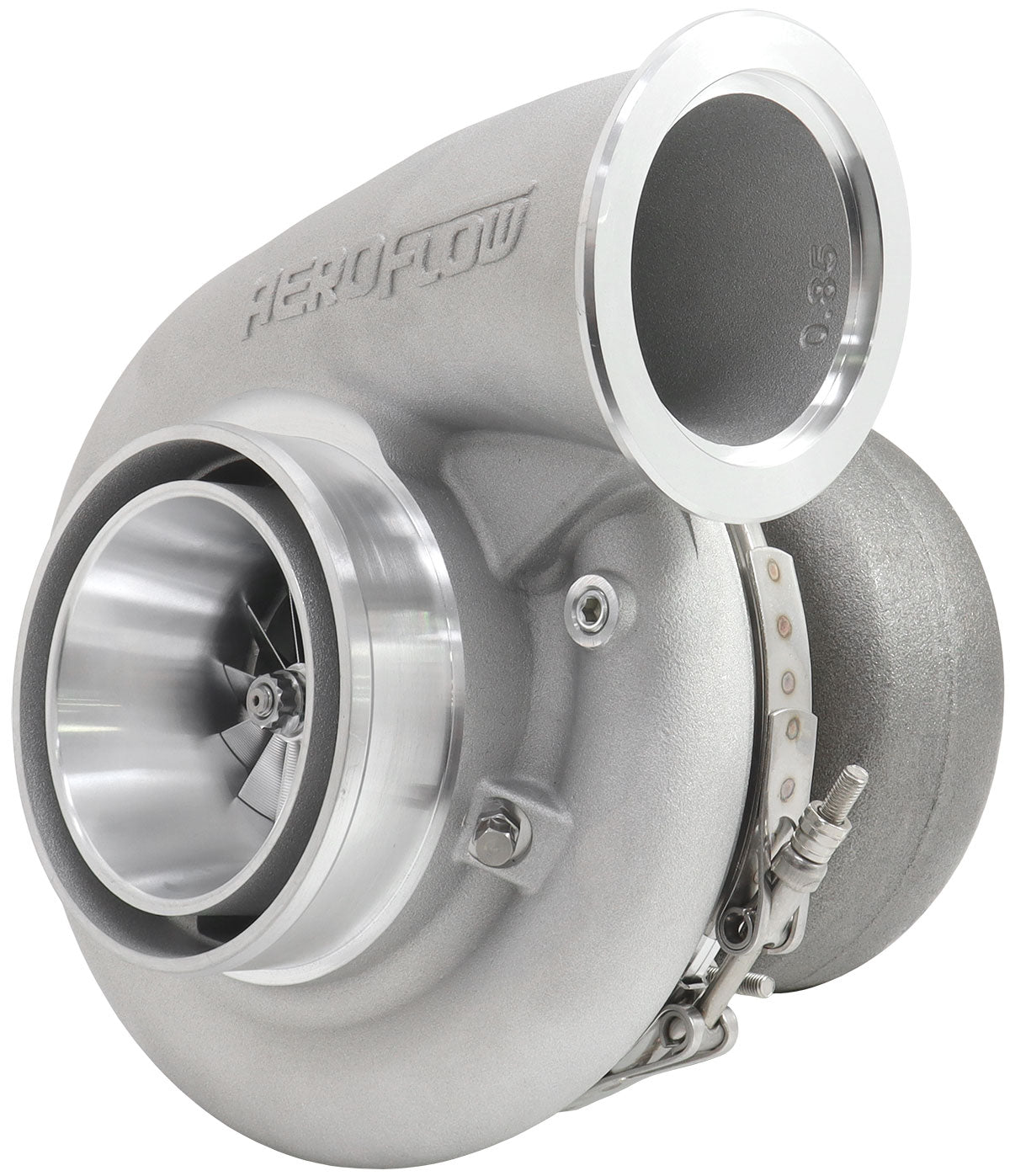 BOOSTED 7282 1.15 T4 Turbocharger 1350HP, Natural Cast Finish   External Wastegate, T4 Inlet Flange, V-Band Exhaust Flange