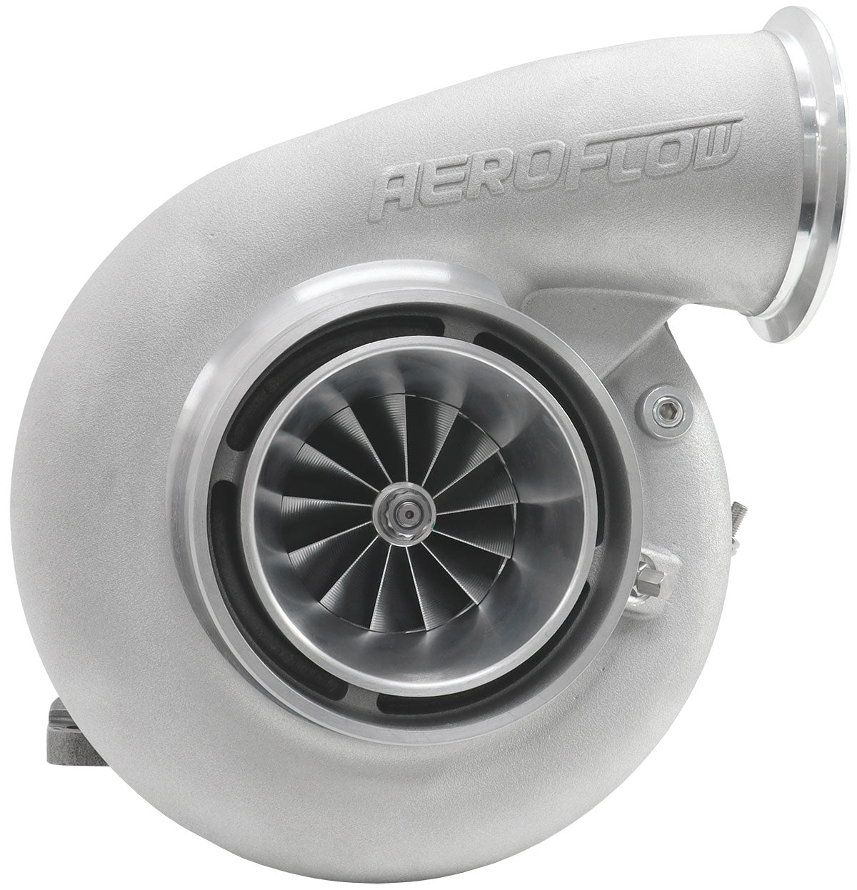 BOOSTED 7282 1.28 T4 Turbocharger 1350HP, Natural Cast Finish   External Wastegate, T4 Inlet Flange, V-Band Exhaust Flange