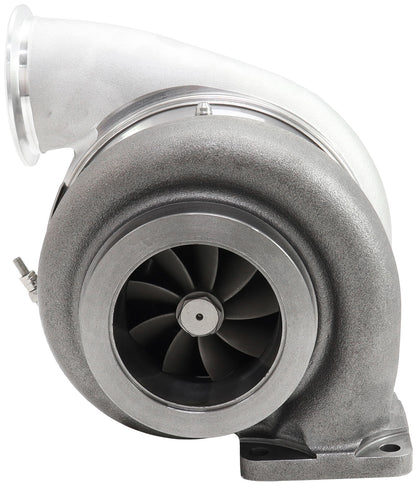 BOOSTED 7282 1.28 T4 Turbocharger 1350HP, Natural Cast Finish   External Wastegate, T4 Inlet Flange, V-Band Exhaust Flange
