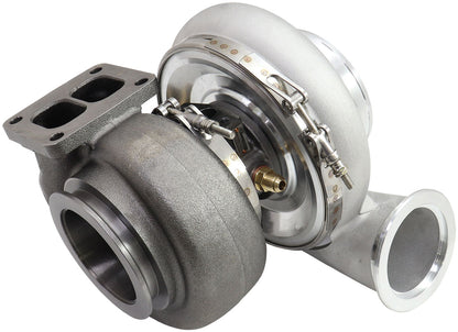 BOOSTED 7282 1.28 T4 Turbocharger 1350HP, Natural Cast Finish   External Wastegate, T4 Inlet Flange, V-Band Exhaust Flange