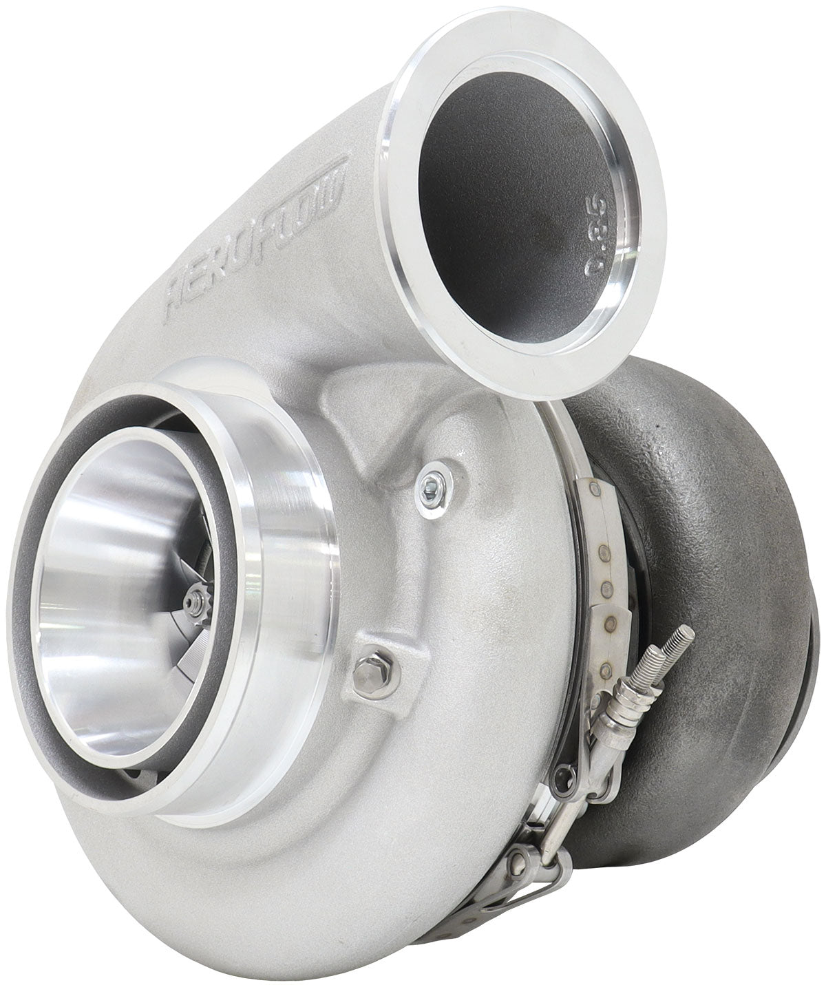 BOOSTED 7282 V-BAND 1.01 Turbocharger 1350HP, Natural Cast Finish   External Wastegate, V-Band Inlet Flange, V-Band Exhaust Flange