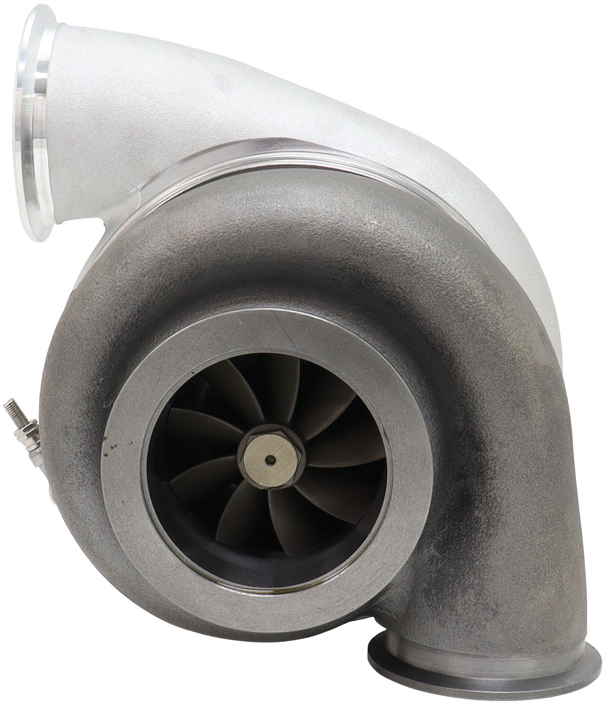 BOOSTED 7282 V-BAND 1.01 Turbocharger 1350HP, Natural Cast Finish   External Wastegate, V-Band Inlet Flange, V-Band Exhaust Flange
