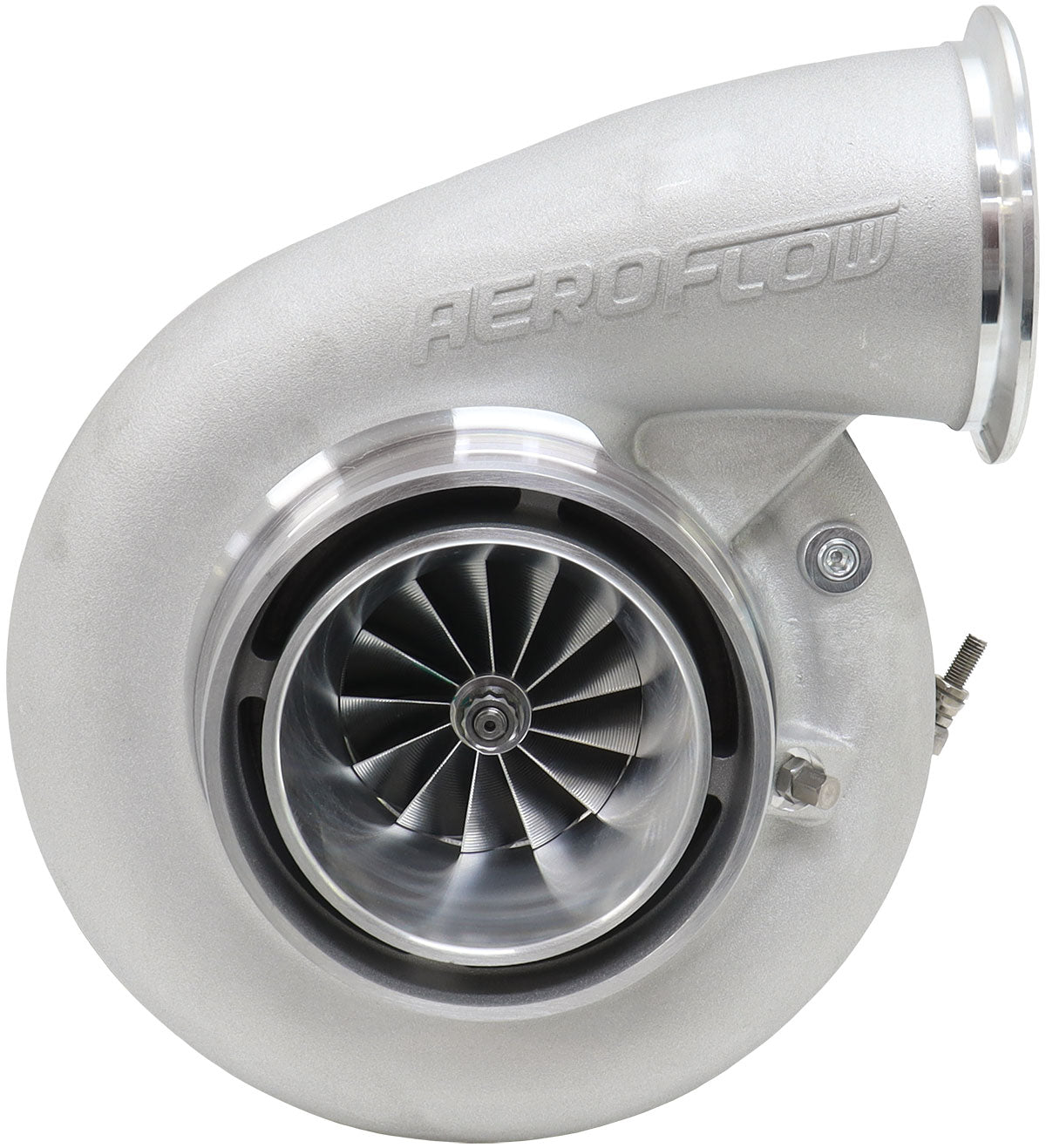 BOOSTED 7282 V-BAND 1.15 Turbocharger 1350HP, Natural Cast Finish   External Wastegate, V-Band Inlet Flange, V-Band Exhaust Flange