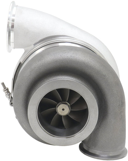 BOOSTED 7282 V-BAND 1.15 Turbocharger 1350HP, Natural Cast Finish   External Wastegate, V-Band Inlet Flange, V-Band Exhaust Flange