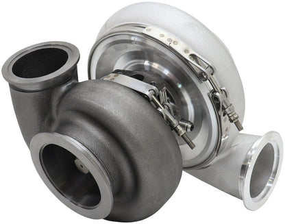 BOOSTED 7282 V-BAND 1.15 Turbocharger 1350HP, Natural Cast Finish   External Wastegate, V-Band Inlet Flange, V-Band Exhaust Flange