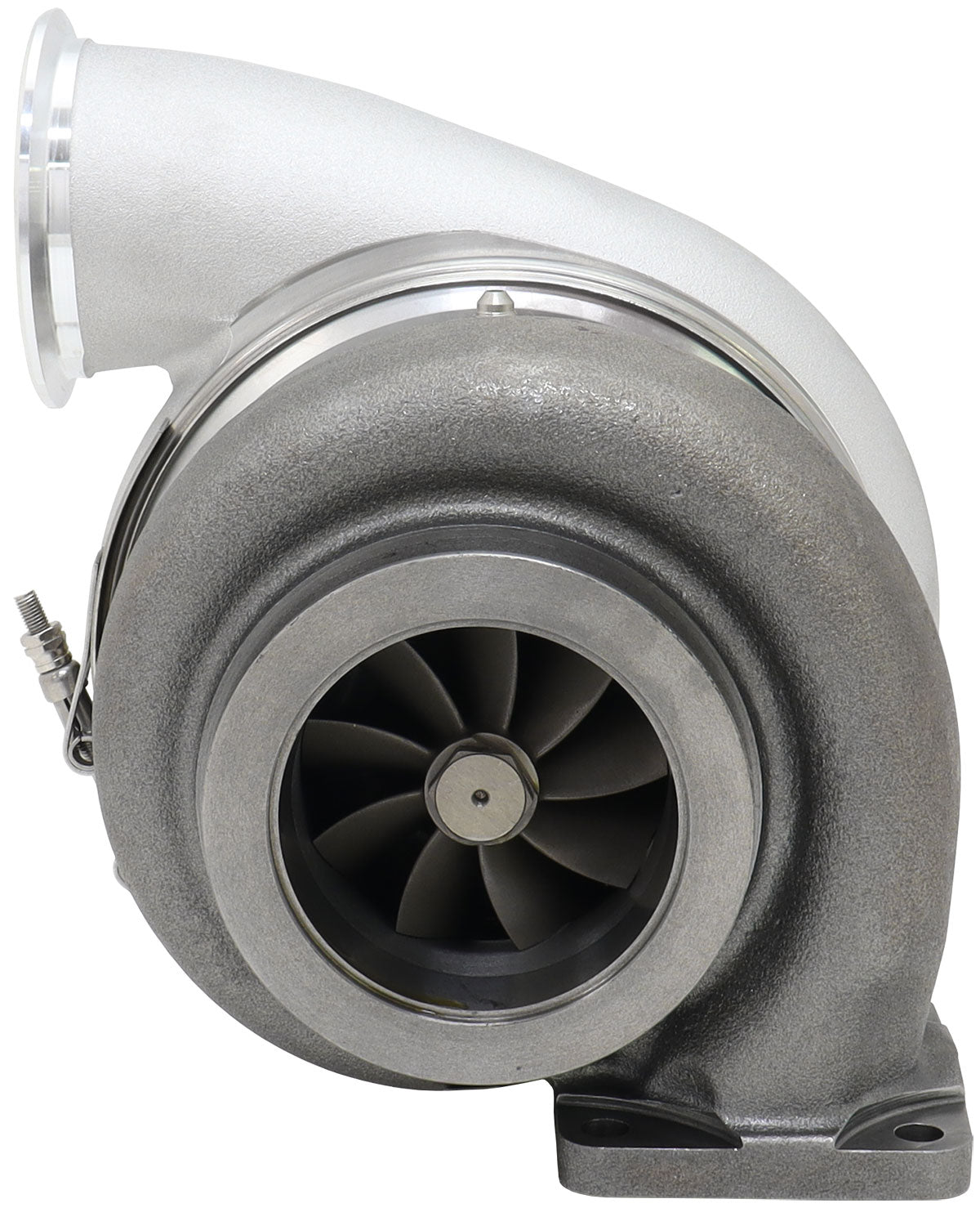BOOSTED 7682 T4 1.01 Turbocharger 1500HP, Natural Cast Finish   External Wastegate, T4 Inlet Flange, V-Band Exhaust Flange