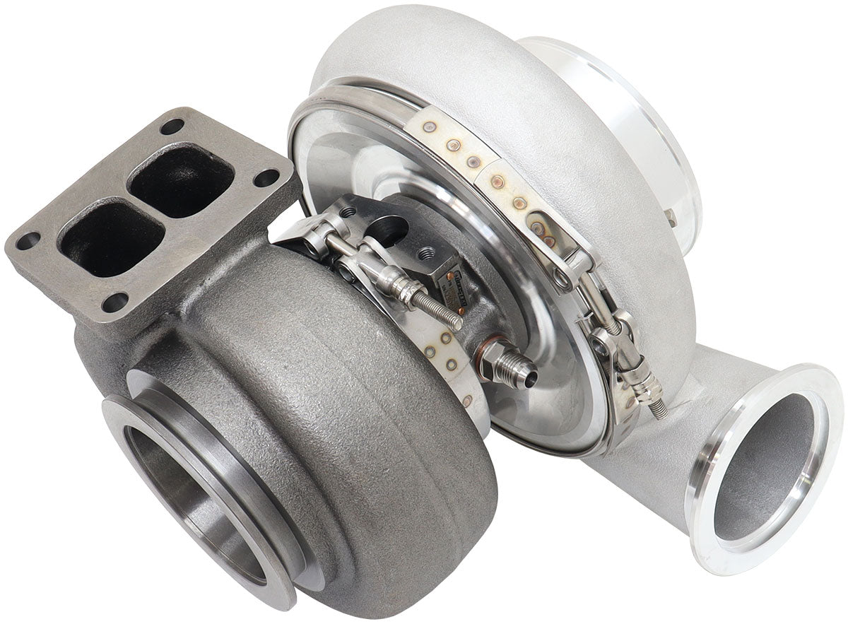 BOOSTED 7682 T4 1.01 Turbocharger 1500HP, Natural Cast Finish   External Wastegate, T4 Inlet Flange, V-Band Exhaust Flange
