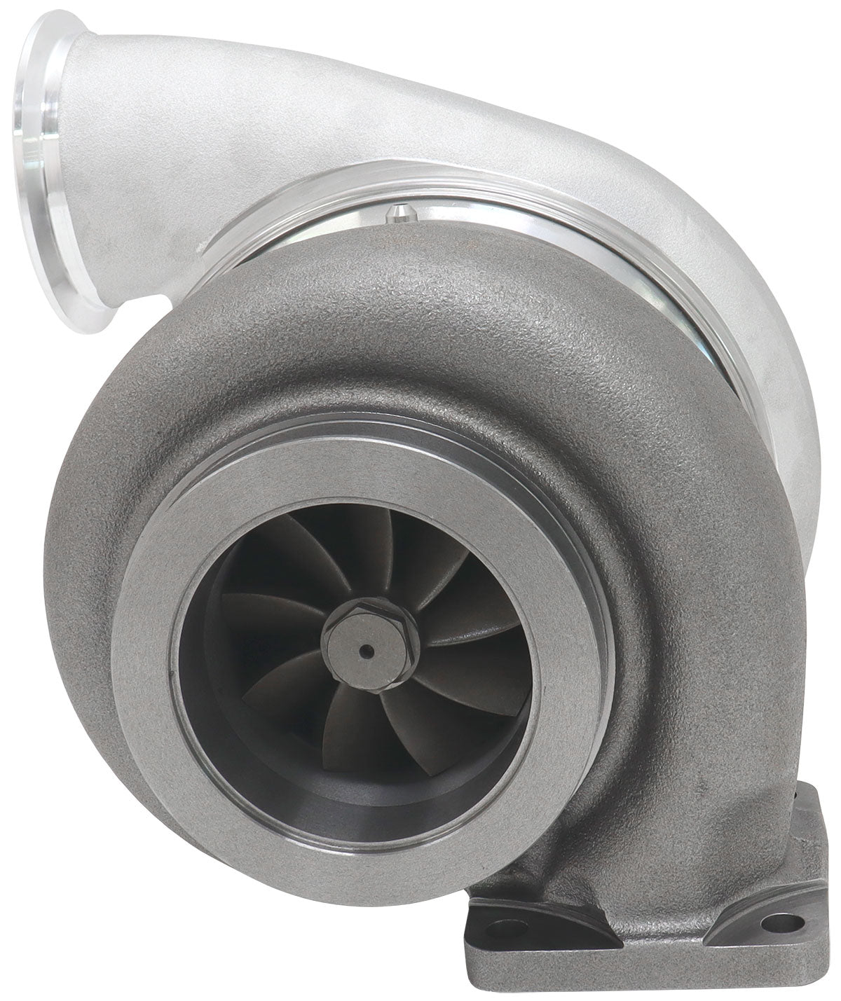 BOOSTED 7682 T4 1.15 Turbocharger 1500HP, Natural Cast Finish   External Wastegate, T4 Inlet Flange, V-Band Exhaust Flange