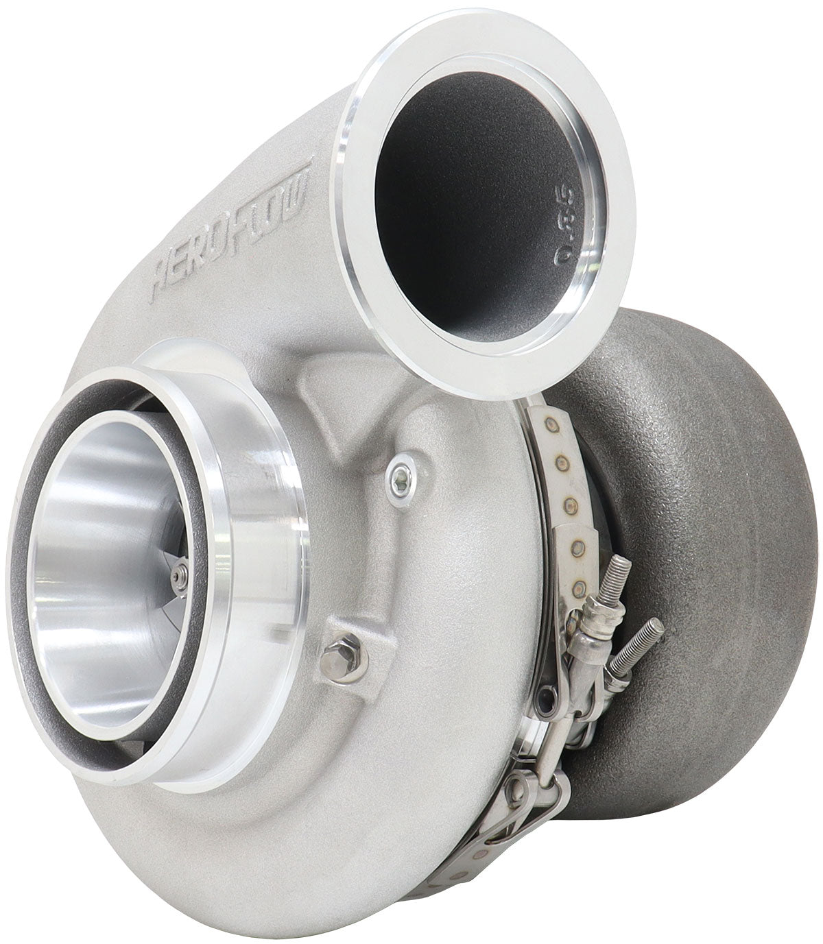 BOOSTED 7682 T4 1.28 Turbocharger 1500HP, Natural Cast Finish   External Wastegate, T4 Inlet Flange, V-Band Exhaust Flange