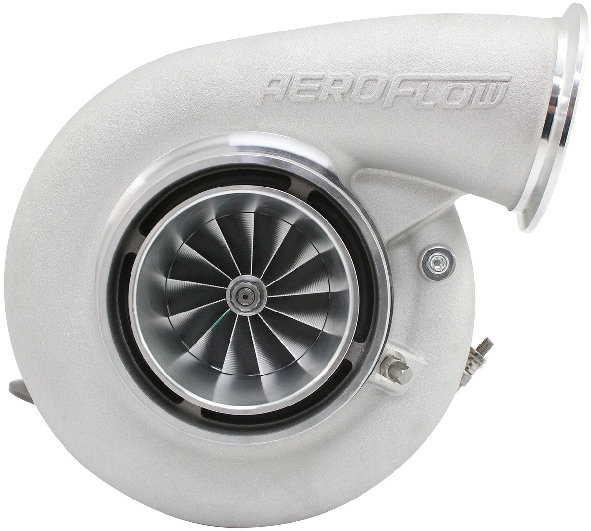 BOOSTED 7682 V-BAND .85 Turbocharger 1500HP, Natural Cast Finish   External Wastegate, V-Band Inlet Flange, V-Band Exhaust Flange