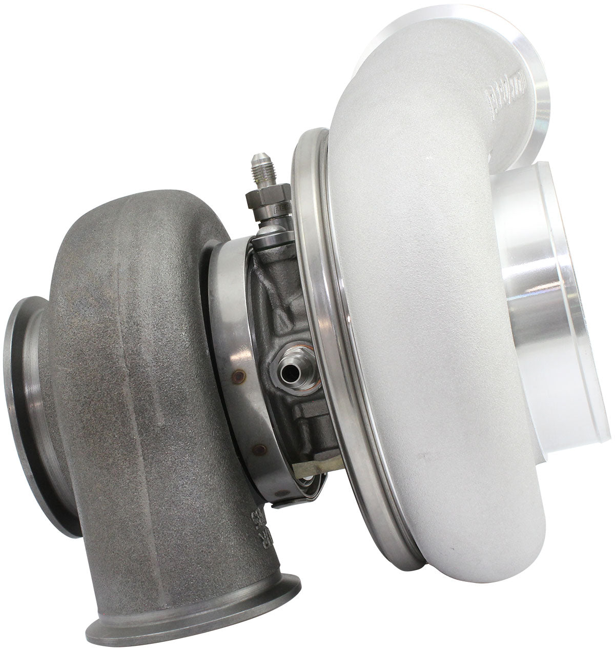 BOOSTED 7682 V-BAND .85 Turbocharger 1500HP, Natural Cast Finish   External Wastegate, V-Band Inlet Flange, V-Band Exhaust Flange