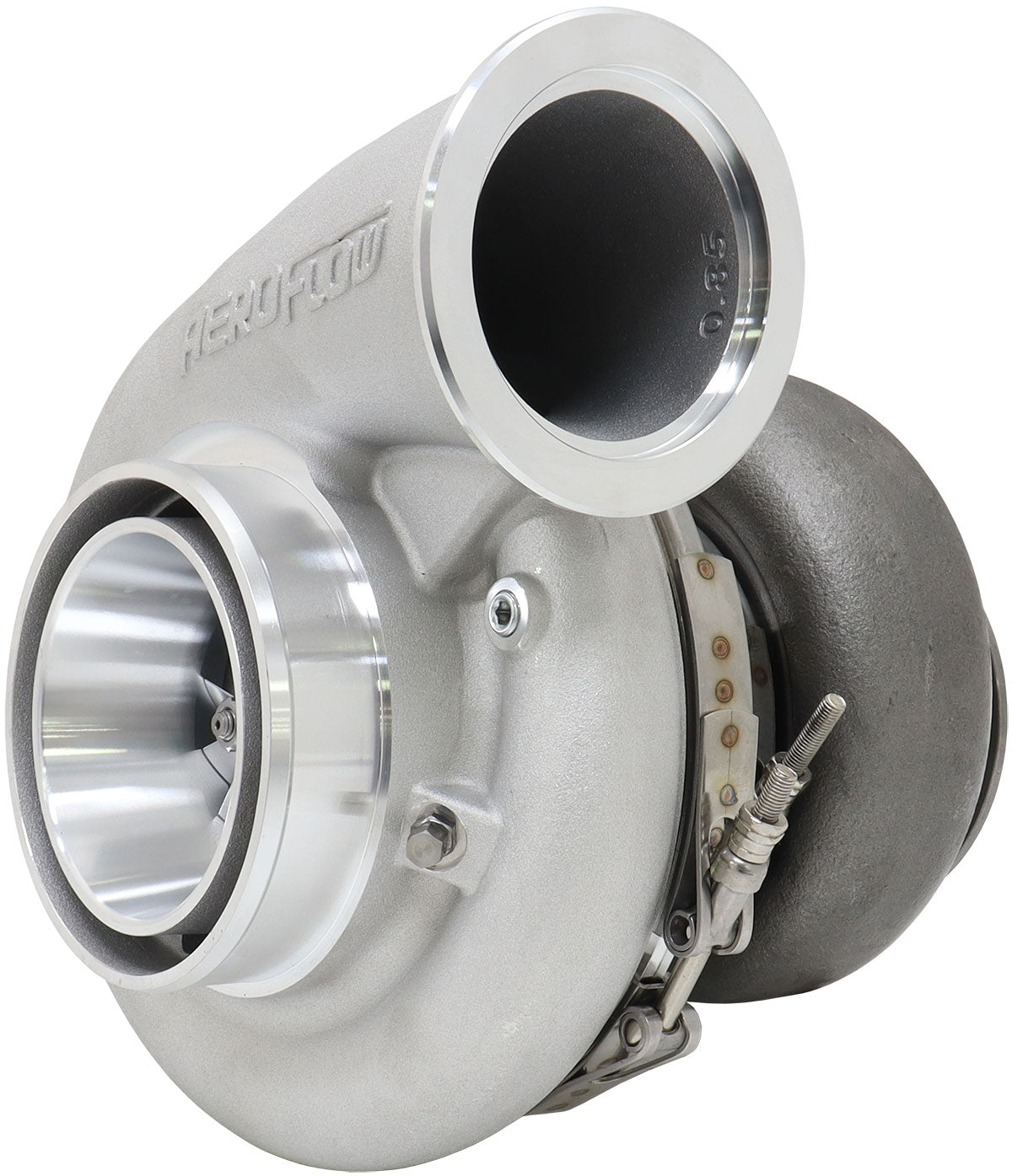 BOOSTED 7682 V-BAND 1.01 Turbocharger 1500HP, Natural Cast Finish   External Wastegate, V-Band Inlet Flange, V-Band Exhaust Flange