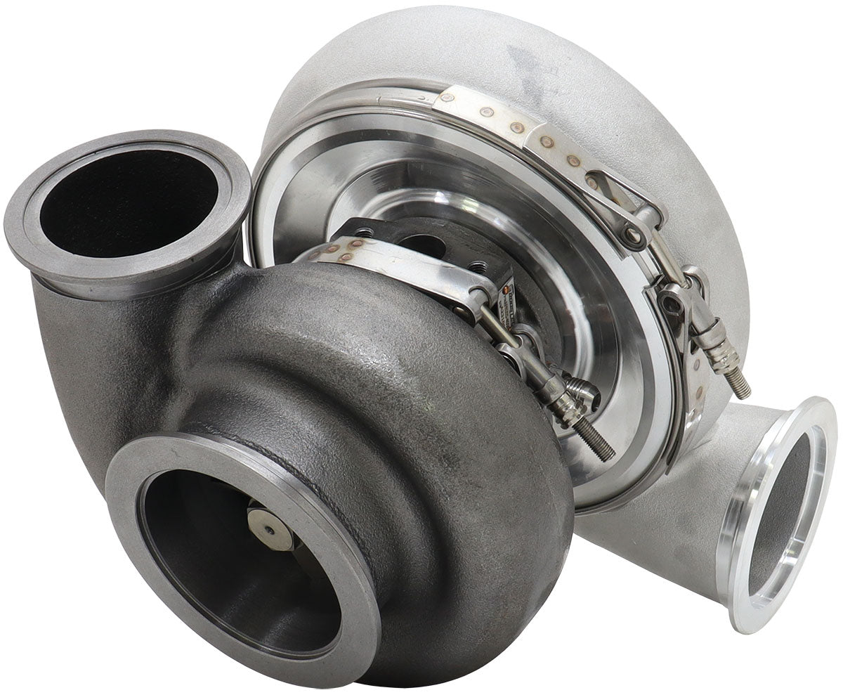 BOOSTED 7682 V-BAND 1.15 Turbocharger 1500HP, Natural Cast Finish   External Wastegate, V-Band Inlet Flange, V-Band Exhaust Flange