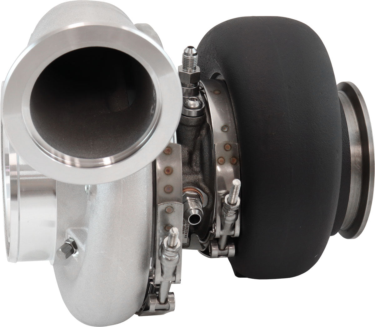 BOOSTED 7682 V-BAND 1.28 Turbocharger 1500HP, Natural Cast Finish   External Wastegate, V-Band Inlet Flange, V-Band Exhaust Flange