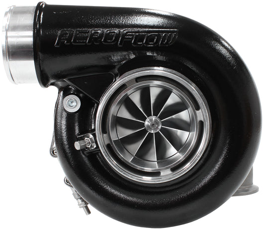 BOOSTED 7375 1.01 Reverse Rotation Turbocharger 1200HP, Hi Temp Black Finish   External Wastegate, V-Band Inlet & Exhaust Flanges