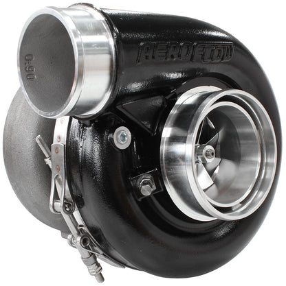 BOOSTED 7375 1.01 Reverse Rotation Turbocharger 1200HP, Hi Temp Black Finish   External Wastegate, V-Band Inlet & Exhaust Flanges