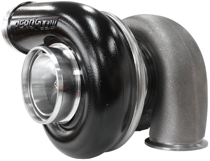 BOOSTED 7375 1.01 Reverse Rotation Turbocharger 1200HP, Hi Temp Black Finish   External Wastegate, V-Band Inlet & Exhaust Flanges