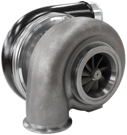 BOOSTED 7375 1.01 Reverse Rotation Turbocharger 1200HP, Hi Temp Black Finish   External Wastegate, V-Band Inlet & Exhaust Flanges