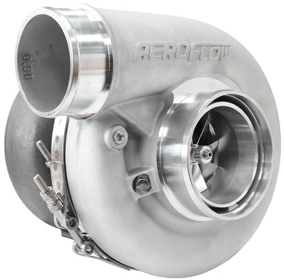 BOOSTED 7375 1.01 Reverse Rotation Turbocharger 1200HP, Natural Cast Finish   External Wastegate, V-Band Inlet & Exhaust Flanges