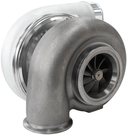 BOOSTED 7375 1.01 Reverse Rotation Turbocharger 1200HP, Natural Cast Finish   External Wastegate, V-Band Inlet & Exhaust Flanges