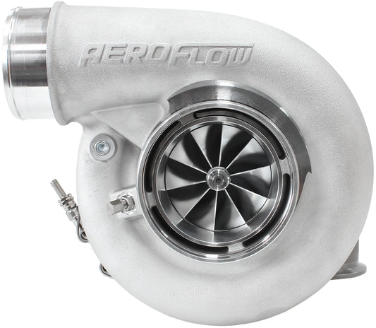 BOOSTED 7375 1.28 Reverse Rotation Turbocharger 1200HP, Natural Cast Finish   External Wastegate, V-Band Inlet & Exhaust Flanges